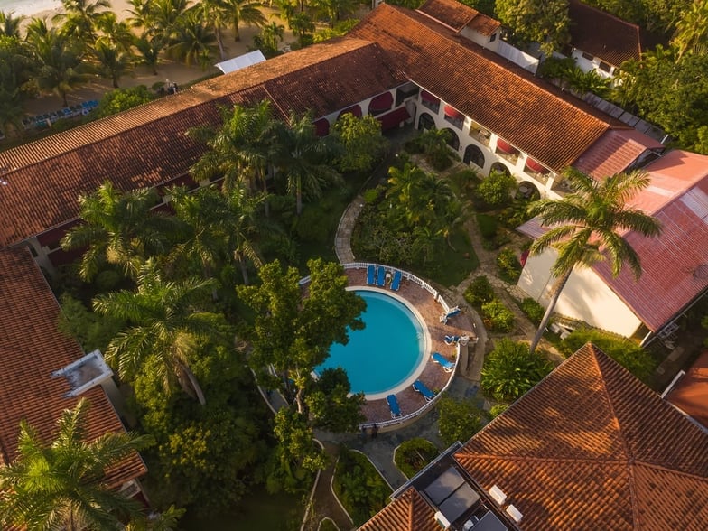 Charela Inn Aerial hotel view