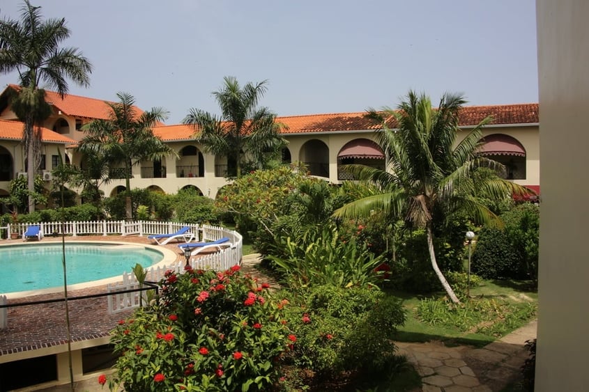 Charela Inn Garden and pool 